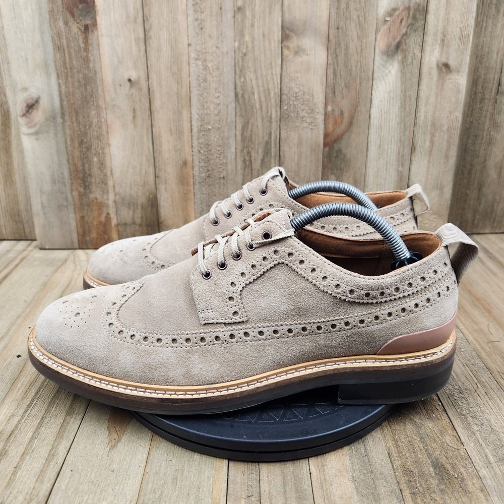 Cole Haan Wingtip Brogue Oxford Shoes Mens Size 9.5 M C35839 Tan Suede